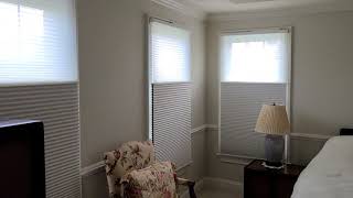 Hunter Douglas Motorized Duolite Honeycomb Room Darkening Shades & Sheer Bergen county New Jersey NJ