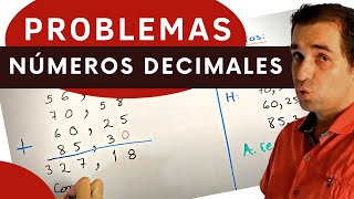 Problemas con números decimales | Suma y resta de números decimales | Problemas de matemáticas