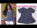 Blusa con Volante Peplum - Tutorial de SANDRA PADILLA