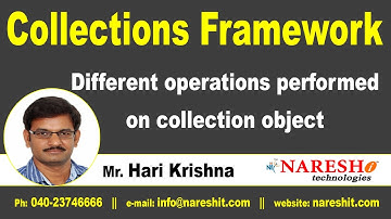 Different operations performed on collection object | Core Java Tutorial | Mr. Hari Krishna