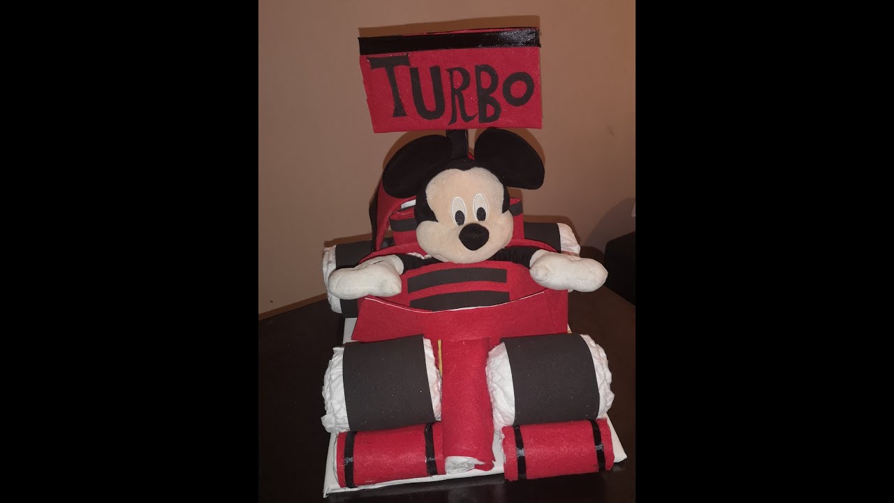 coche de pañales formula 1 de mickey