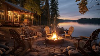 Serene River Retreat: Cozy Crackling Fire Sounds for Stress Relief and Relaxation
