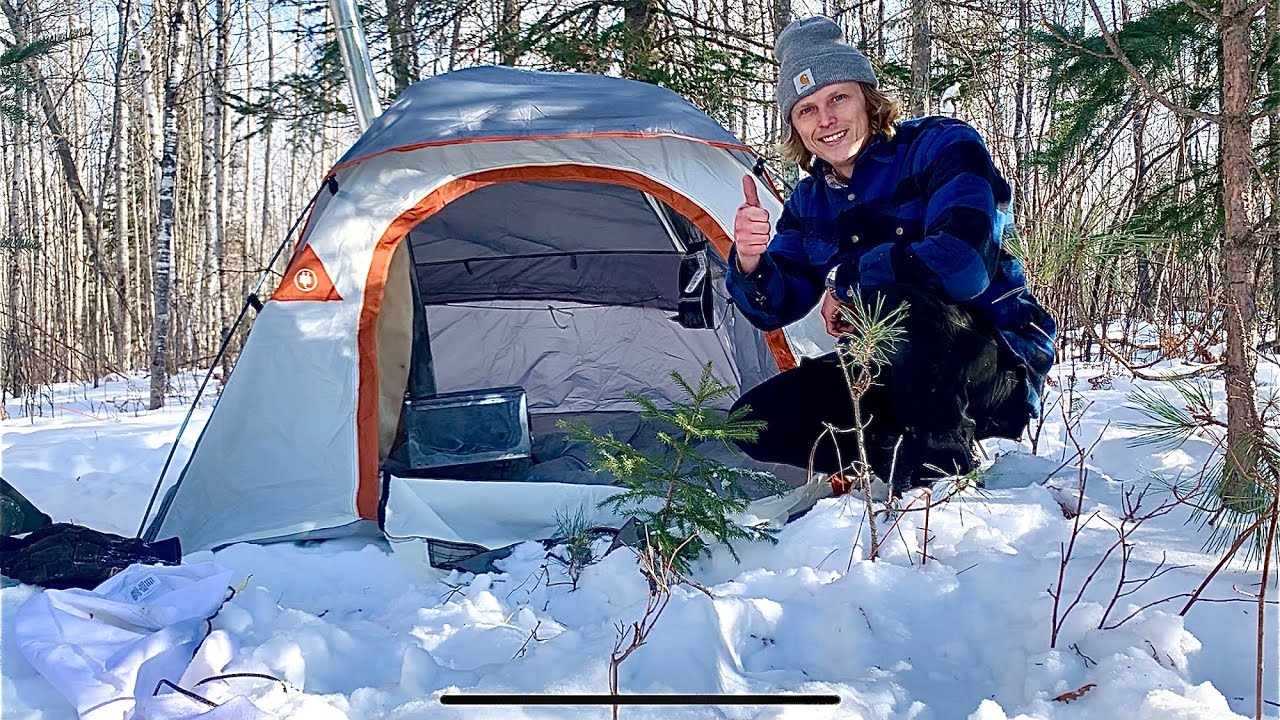 Cheap DIY Winter Camping/Backpacking Tent And Stove. Less Than $100. -  YouTube