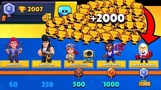 NONSTOP to 2000 TROPHIES Without Collecting TROPHY ROAD! Brawl Stars