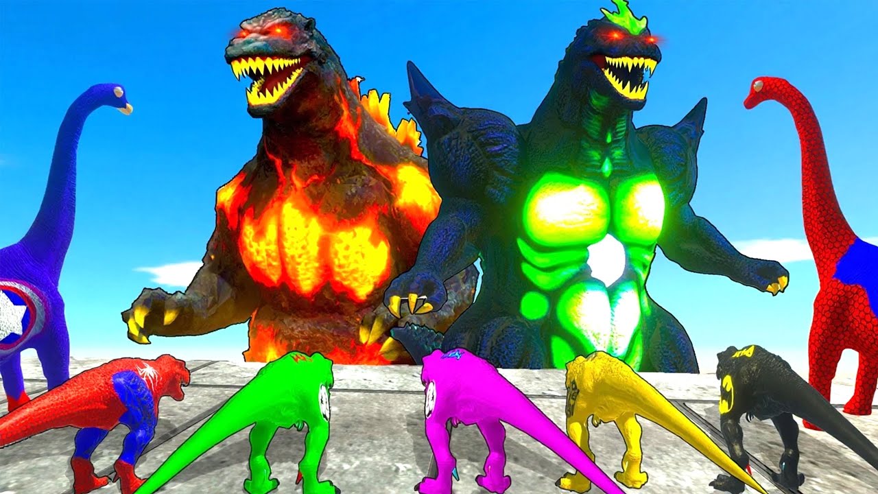 All Spiderman T-Rex vs SuperHero Dinosaurs Battle Jurassic World Rebirth in Jurassic World