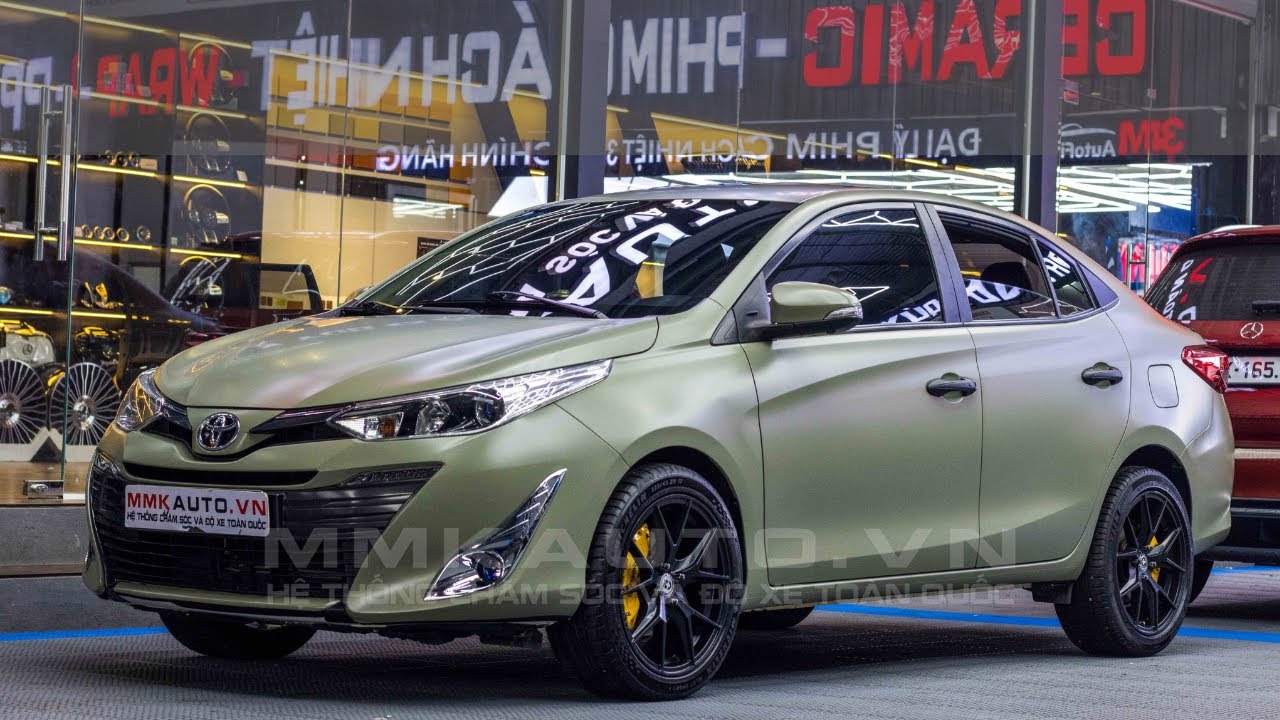 Toyota Vios Wrap Full Xanh Quân Đội | Vios Dán Wrap Decal Đổi Màu Sơn ...