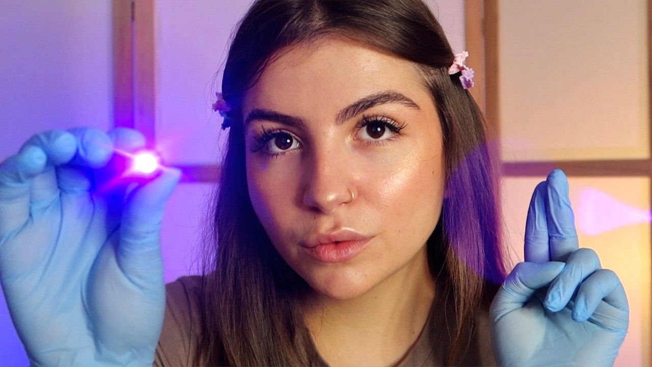 ASMR | Examens & Tests visuels pour tes yeux fatigués (lumière, instructions, gants…)