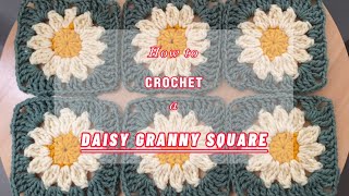 How to crochet a DAISY GRANNY SQUARE | Beginner Tutorial | Crochet | DIY