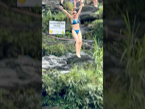 Vietnam’s Most Beautiful Hidden Waterfall and an Angel’s Epic Jump#cliffjumping #nature #waterfall