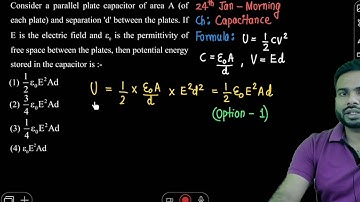 Consider a parallel plate capacitor of area A (of each plate) and separation 