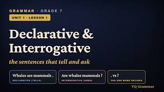 Grammar Grade 7 | Unit 1, Lesson 1 — Declarative & Interrogative Sentences