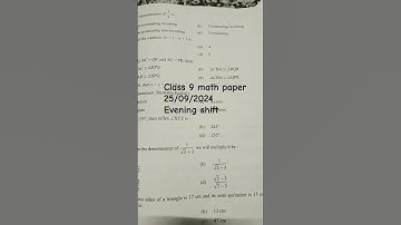 Class 9 math exam 2024 | 23/09/24 | class 9 half yearly exam 2024