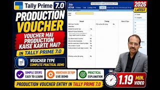 How to generate Production Voucher for manufacturing in Tally Prime 7.0