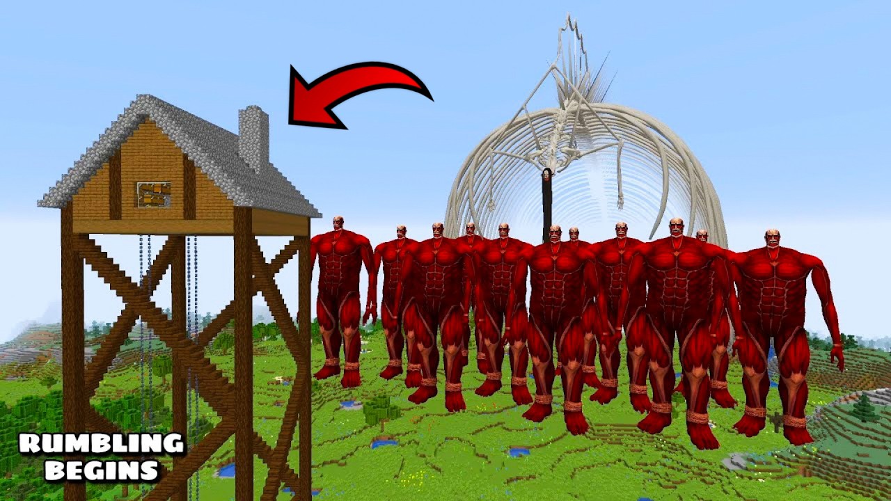 SURVIVING FROM EREN RUMBLING BEGINS in Minecraft - Gameplay - Coffin Meme