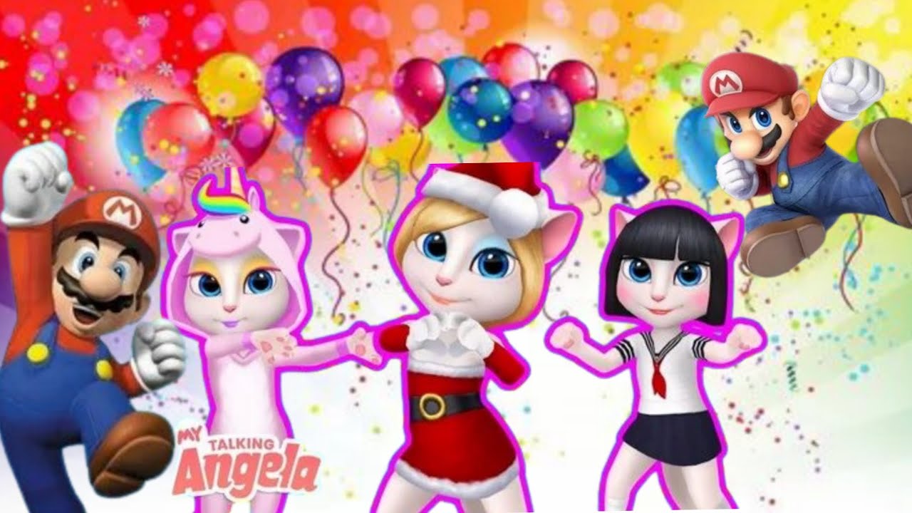 My talking angela and super Mario and Makeover - YouTube