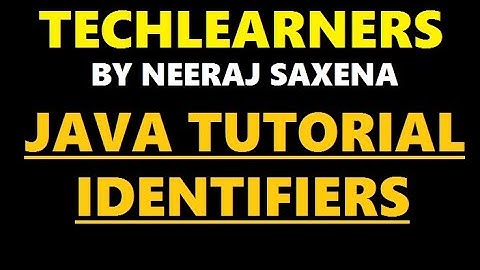 Java identifiers | java tutorial