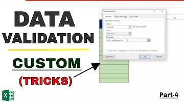 Data Validation (Tricks) Part-4 | Custom Data Validation Examples | Data Custom Validation | #excel