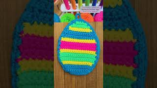 Crochet Striped Egg Potholder #shorts