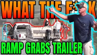 One boat One DUMB mistake! Capt nearly rips trailer in half! E41