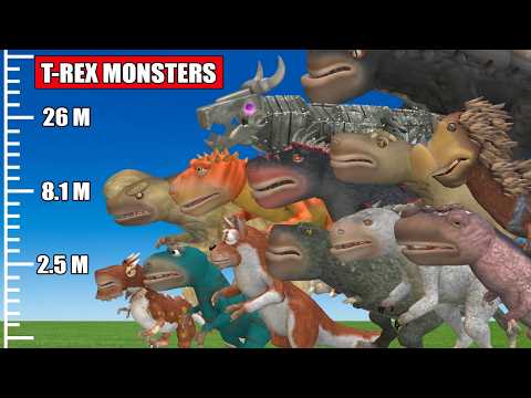 Size Comparison of T Rex Monsters Simulated in Spore