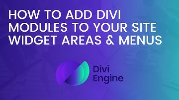 How to Add Divi Modules to your site Widget Areas and Menus