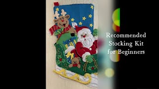Christmas DIY ~ Beginner Friendly + Tutorial ~ Felt Applique Stocking by Bucilla, "Santa's Helper"