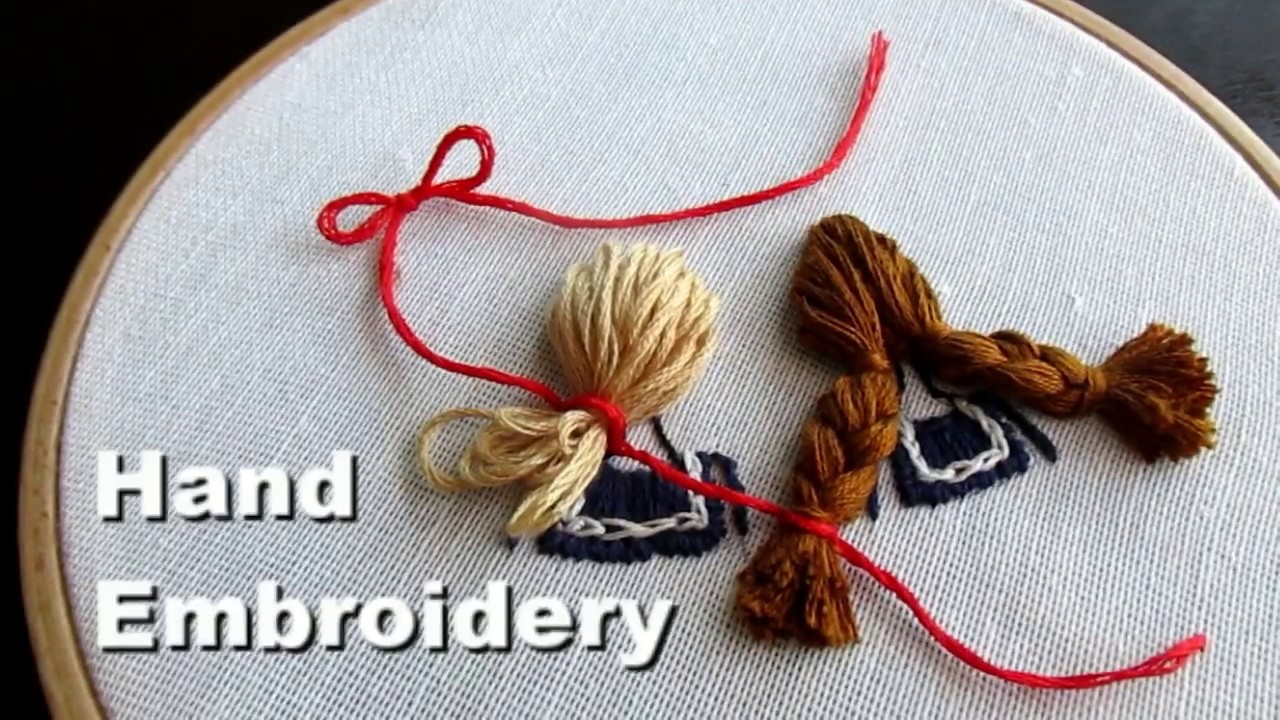 Hand Embroidery Hair Embroidery 髪の毛の刺繍 女子 Youtube