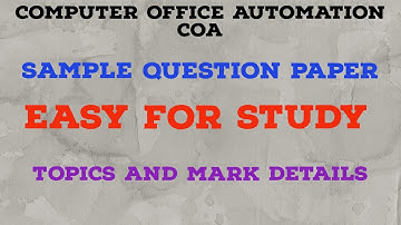 Computer Office Automation COA Sample Question Paper 2023