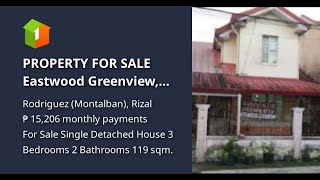 PROPERTY FOR SALE Eastwood Greenview, Phase 2,  Rodriguez, Rizal