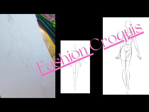 Fashion Croquis drawing step by step | Fashion Illustration dresses | Fashion Croquis