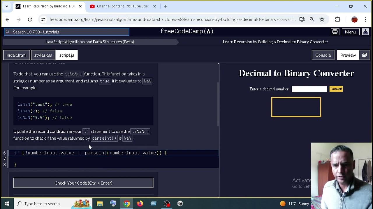 Learn Recursion by Building a Decimal to Binary Converter step 12 - YouTube