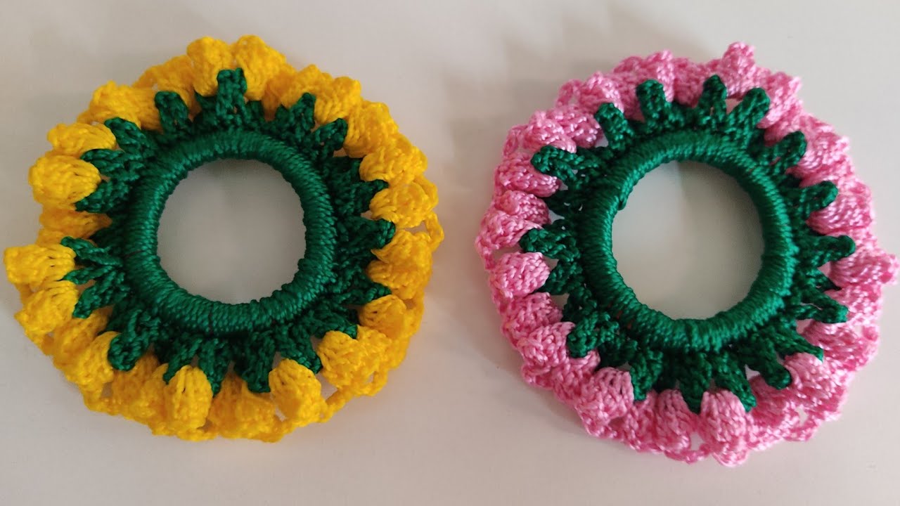 Xuxinha em crochê para cabelo rápida e fácil