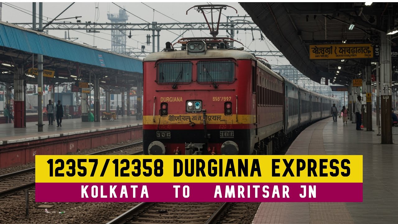 🚆 12357/12358 Durgiana Express | #Kolkata - #Amritsar | Route, Timings ...