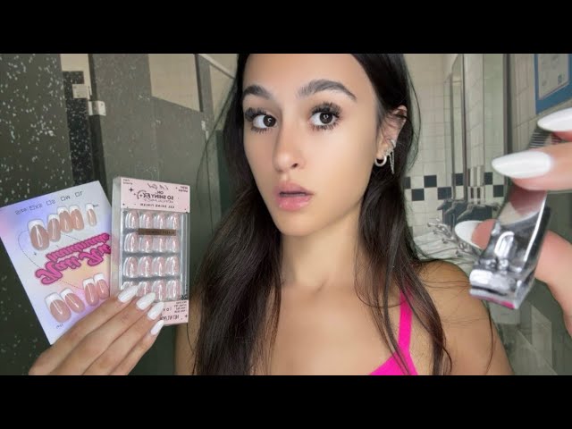 ASMR| Girl does your NAILS in the school bathroom *GONE WRONG*😳