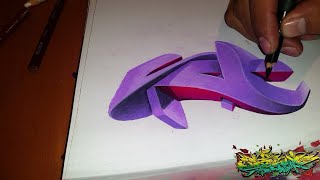 tutorial Cómo hacer la letra A en 3D|Graffiti letra A en 3D 2017