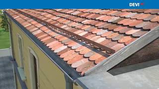 DEVI application for roof and gutters with thermostat DEVIreg™ 850