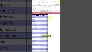 USE ISSO: O SEGREDO para SOMAR VALORES FILTRADOS NO EXCEL sem ERROS! CONFIRA JÁ! #excel #dicasexcel