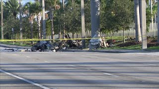 Car torn to pieces in crash