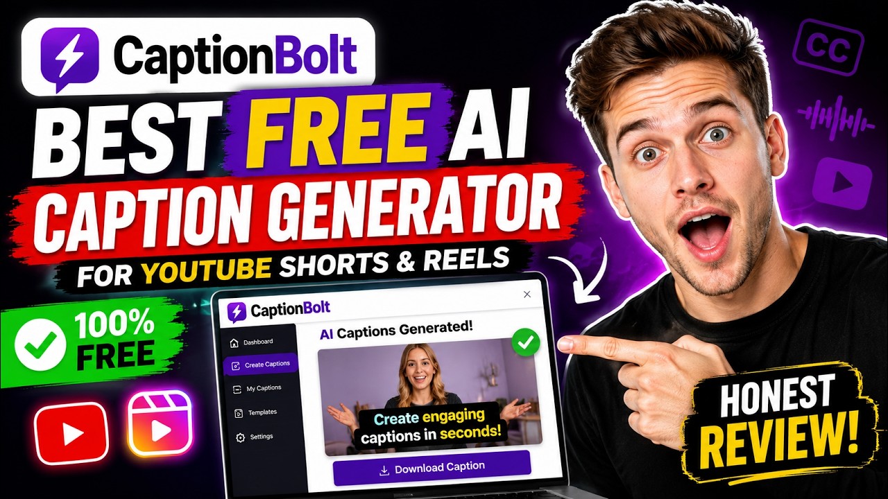 Thumbnail for CaptionBolt Review Best FREE AI Caption Generator for YouTube Shorts & Reels Honest Test