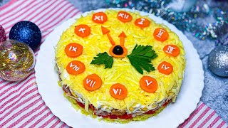 РЕЦЕПТ НА ВЕКА! Новогодний Салат "Часы" - настоящее украшение стола! РЕЦЕПТ НА ВЕКА! Новогодний Салат "Часы" - настоящее украшение стола!