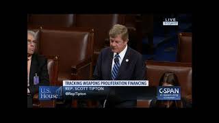 Tipton Speaks in Support of his Bill to Prevent the Illicit Financing of Weapons Proliferation