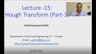 L15 - Hough Transform (Part-3 of 3)