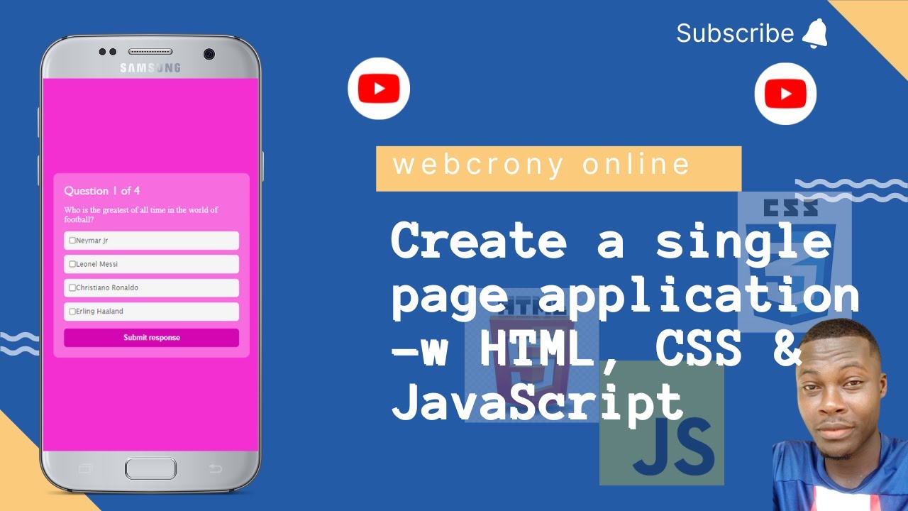 How to create a single page application (quiz app) with HTML, CSS and ...