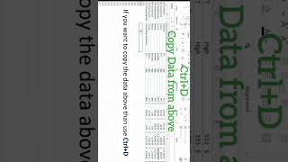 #excel shortcuts  ctrl+D