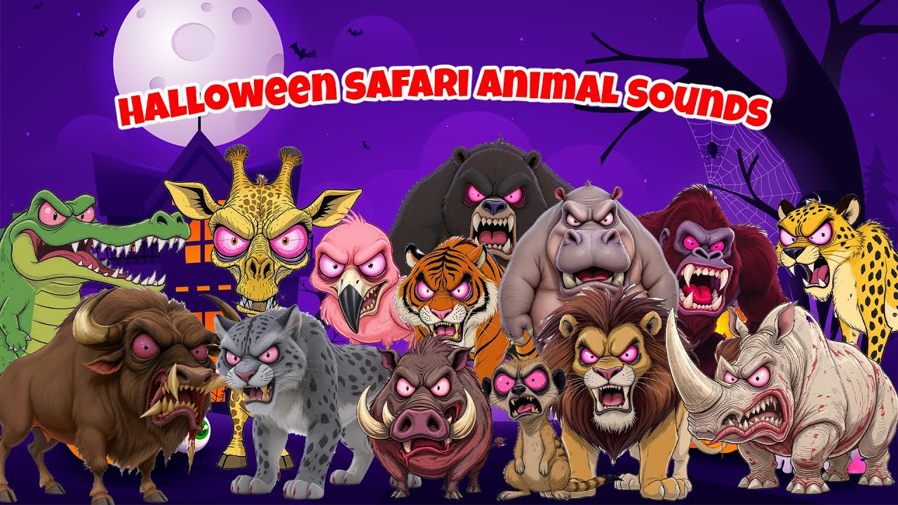 Halloween Safari Animal Sounds 2 | Nursery Rhymes for Kids | LittleKidTV