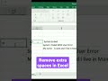 How to remove extra spaces in Excel