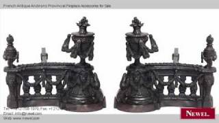 French Antique Andirons Provincial Fireplace Accessories