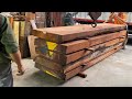 Amazing skills woodworking  indigenous worker build extremely beautiful hardwood furniture