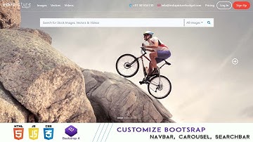 Customize Bootstrap - Navbar, Carousel and Search Bar || Ui Dev