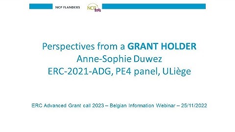 Nov 2022 – Anne Sophie Duwez ERC Advanced grant Holder, 2021 call